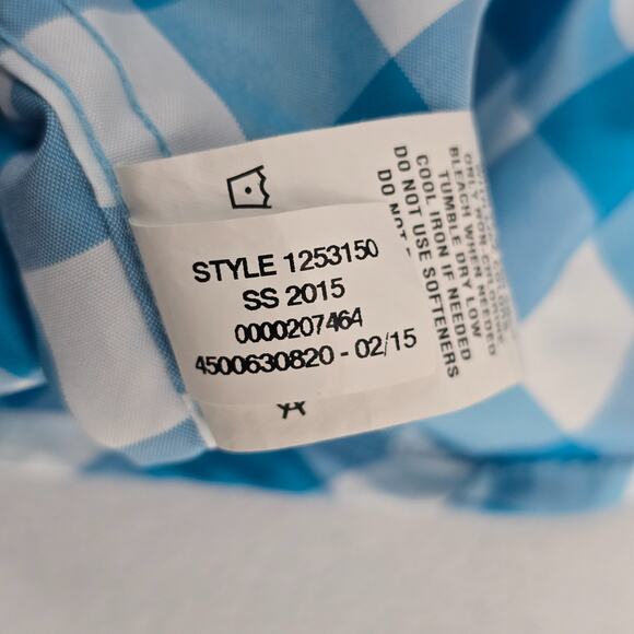 Under Armour HeatGear Men’s XL Blue Gingham Check Short Sleeve Button-Up shirt - Picture 9 of 10